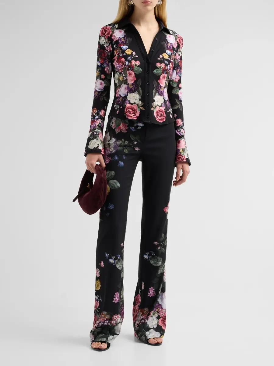 Alice + Olivia Women's Freya Floral Fitted Top | Thumbnail 4 Alice + Olivia Women's Freya Floral Fitted Top | Thumbnail 4