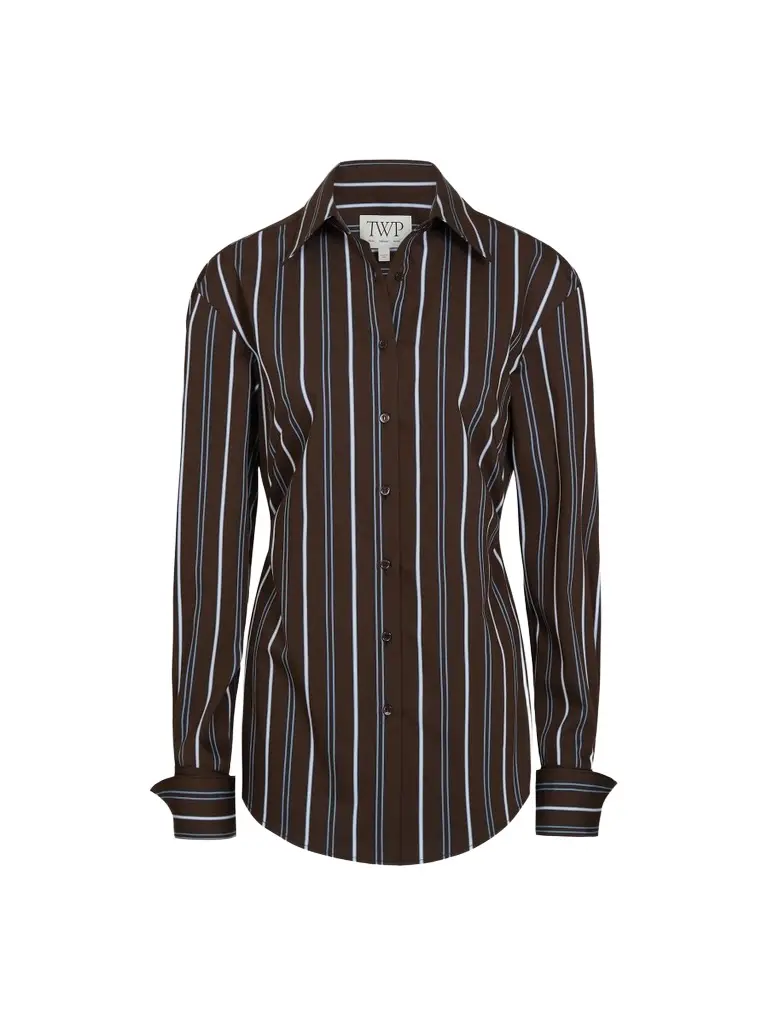 Women's The Night We Met Striped Cotton-Blend Shirt Women's The Night We Met Striped Cotton-Blend Shirt