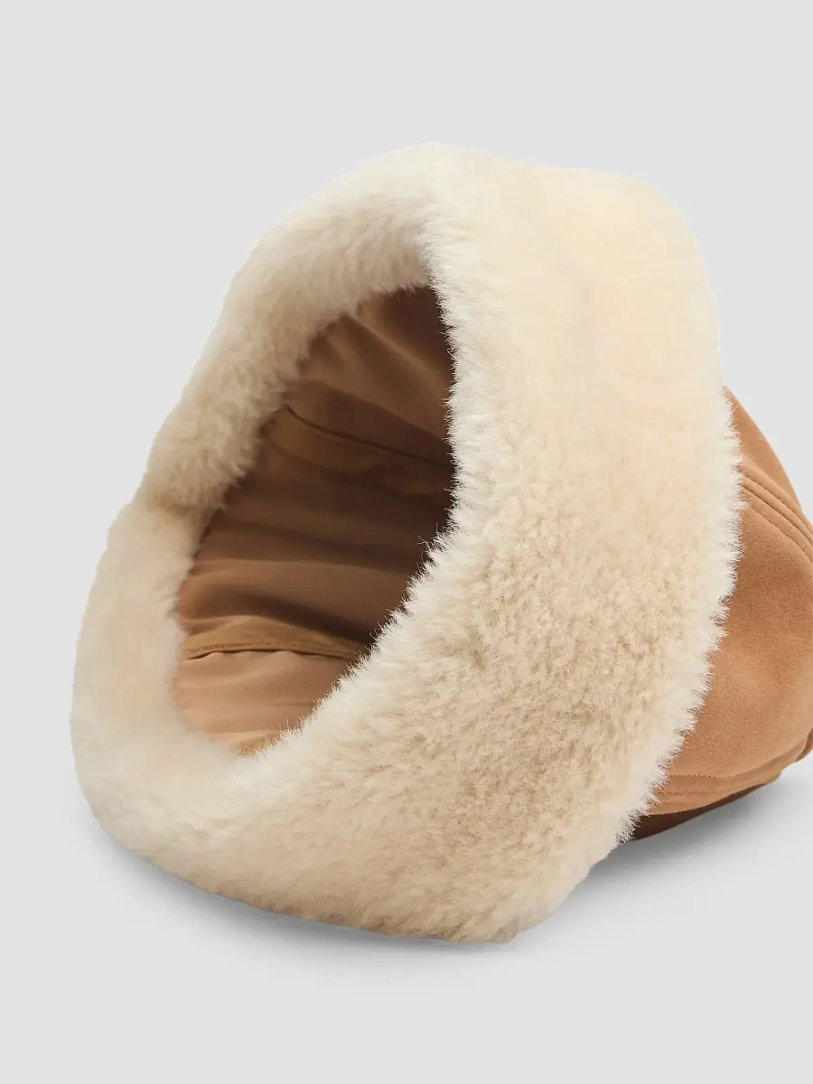 rag & bone Women's Elle Faux-Shearling Cuff Suede Gloves | Thumbnail 2