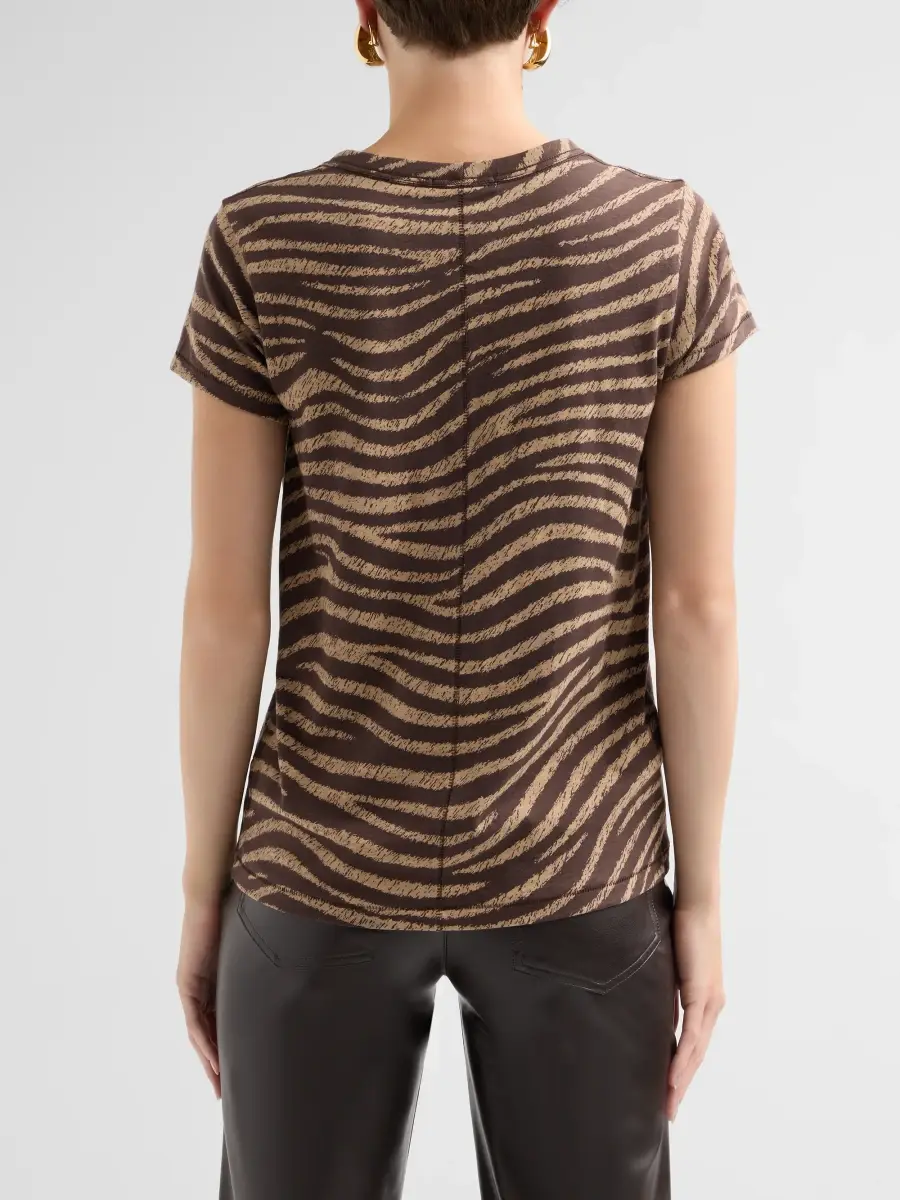 rag & bone Women's Zebra-Print Cotton Jersey T-Shirt | Thumbnail 3