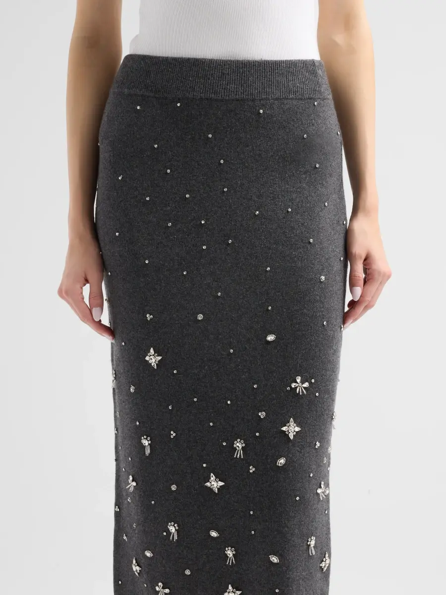 Milly Women's Iyla Embellished Knit Midi Skirt | Thumbnail 5 Milly Women's Iyla Embellished Knit Midi Skirt | Thumbnail 5