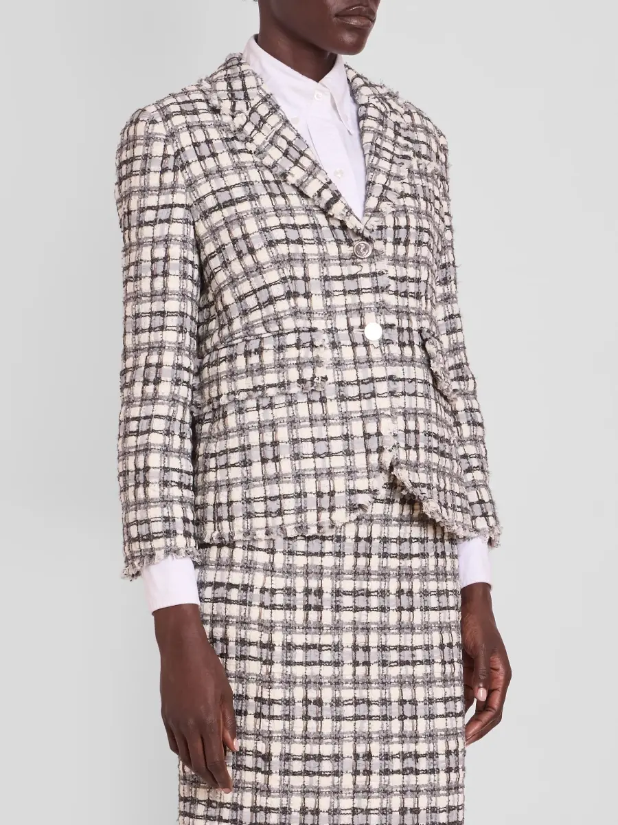 Thom Browne Women's Tweed Single-Breasted Blazer | Thumbnail 4 Thom Browne Women's Tweed Single-Breasted Blazer | Thumbnail 4