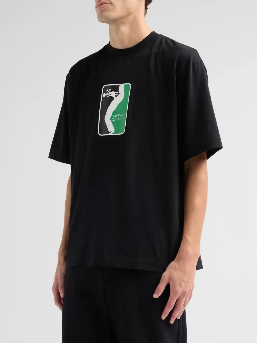 Off-White Men's League Skate Cotton Crewneck T-Shirt | Thumbnail 4