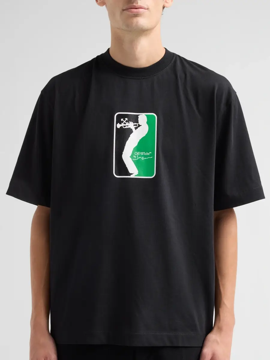 Off-White Men's League Skate Cotton Crewneck T-Shirt | Thumbnail 5