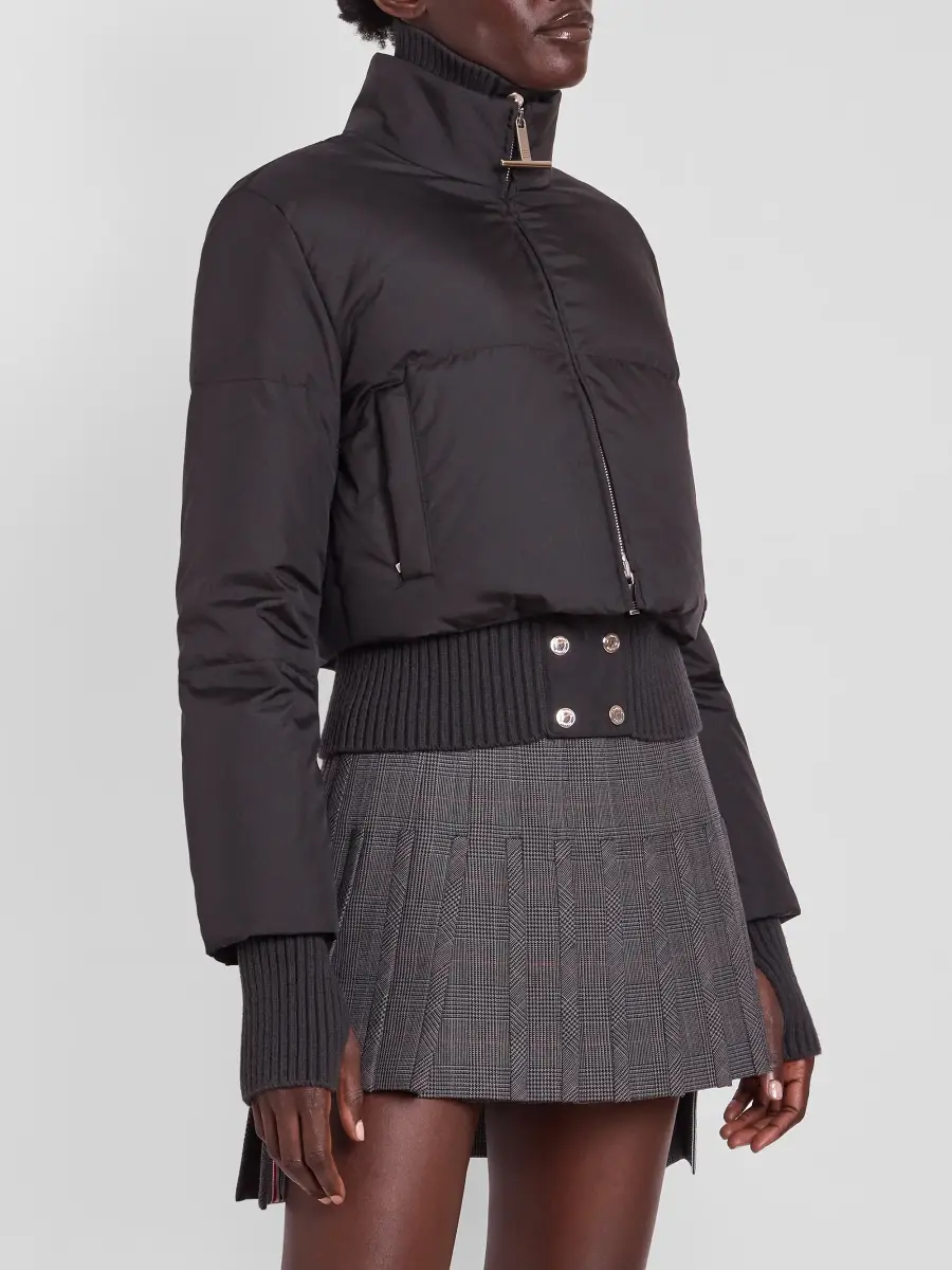 Thom Browne Women's Ripstop Zip-Front Down Crop Jacket | Thumbnail 4