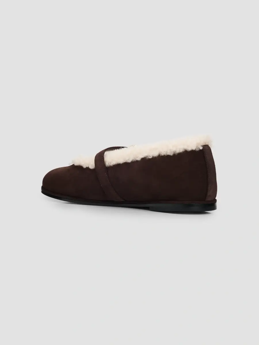 Stuart Weitzman Women's Sai Shearling-Lined Suede Mary Janes | Thumbnail 4