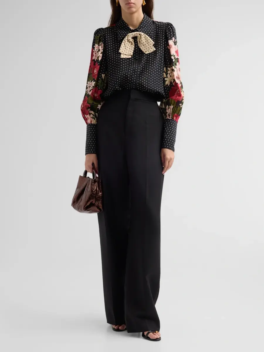 Ungaro Women's Aviva Floral Polka Dot Silk Blouse | Thumbnail 2