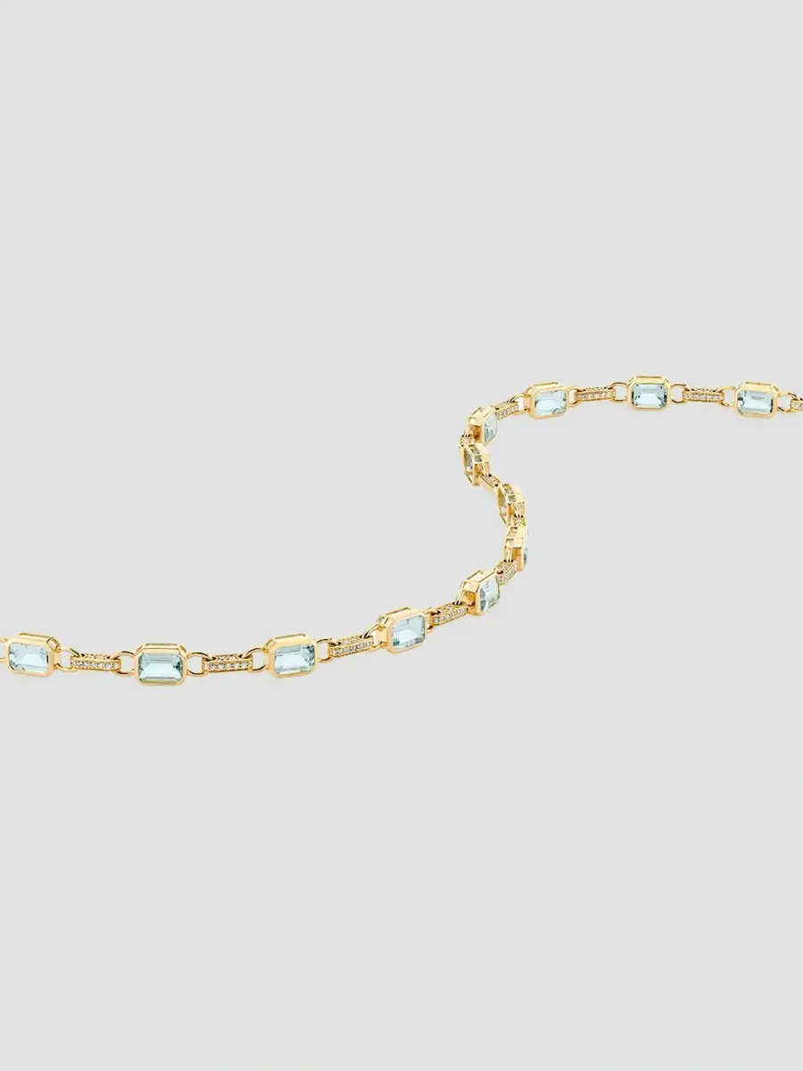 Sydney Evan Women's Confetti Disco 14K Yellow Gold, Aquamarine & 1.22 TCW Diamond Necklace | Thumbnail 2
