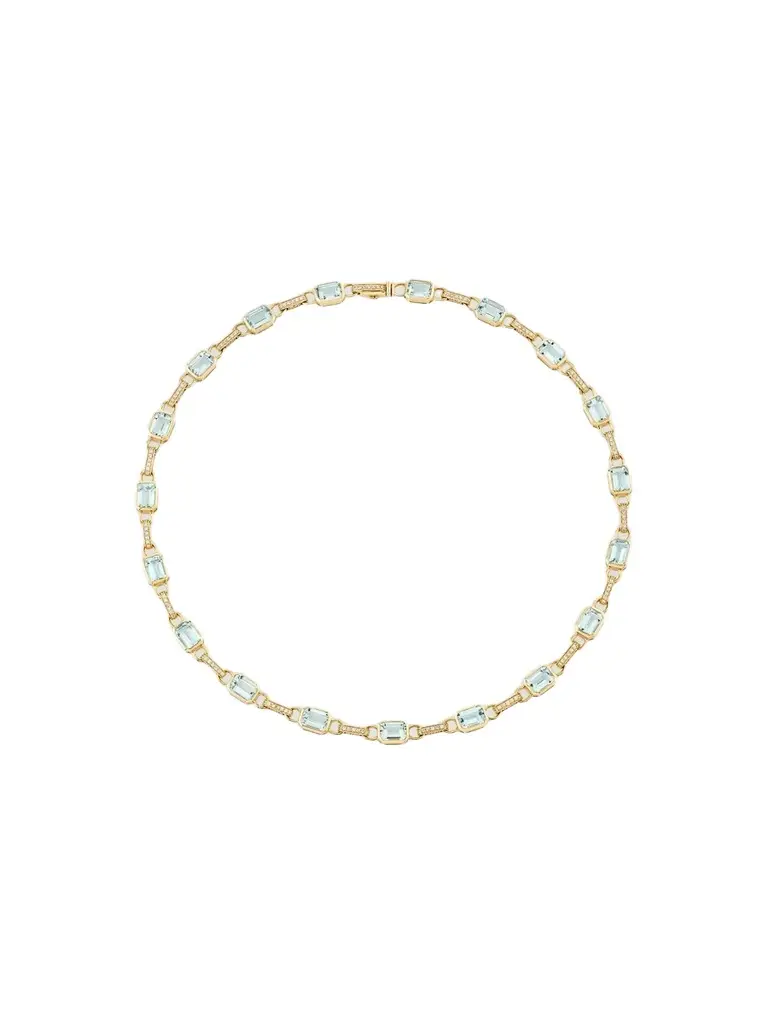 Sydney Evan Women's Confetti Disco 14K Yellow Gold, Aquamarine & 1.22 TCW Diamond Necklace