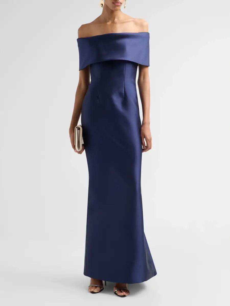 CATHERINE REGEHR Women's Silk-Wool Radzimir Off-The-Shoulder Gown | Thumbnail 2 CATHERINE REGEHR Women's Silk-Wool Radzimir Off-The-Shoulder Gown | Thumbnail 2