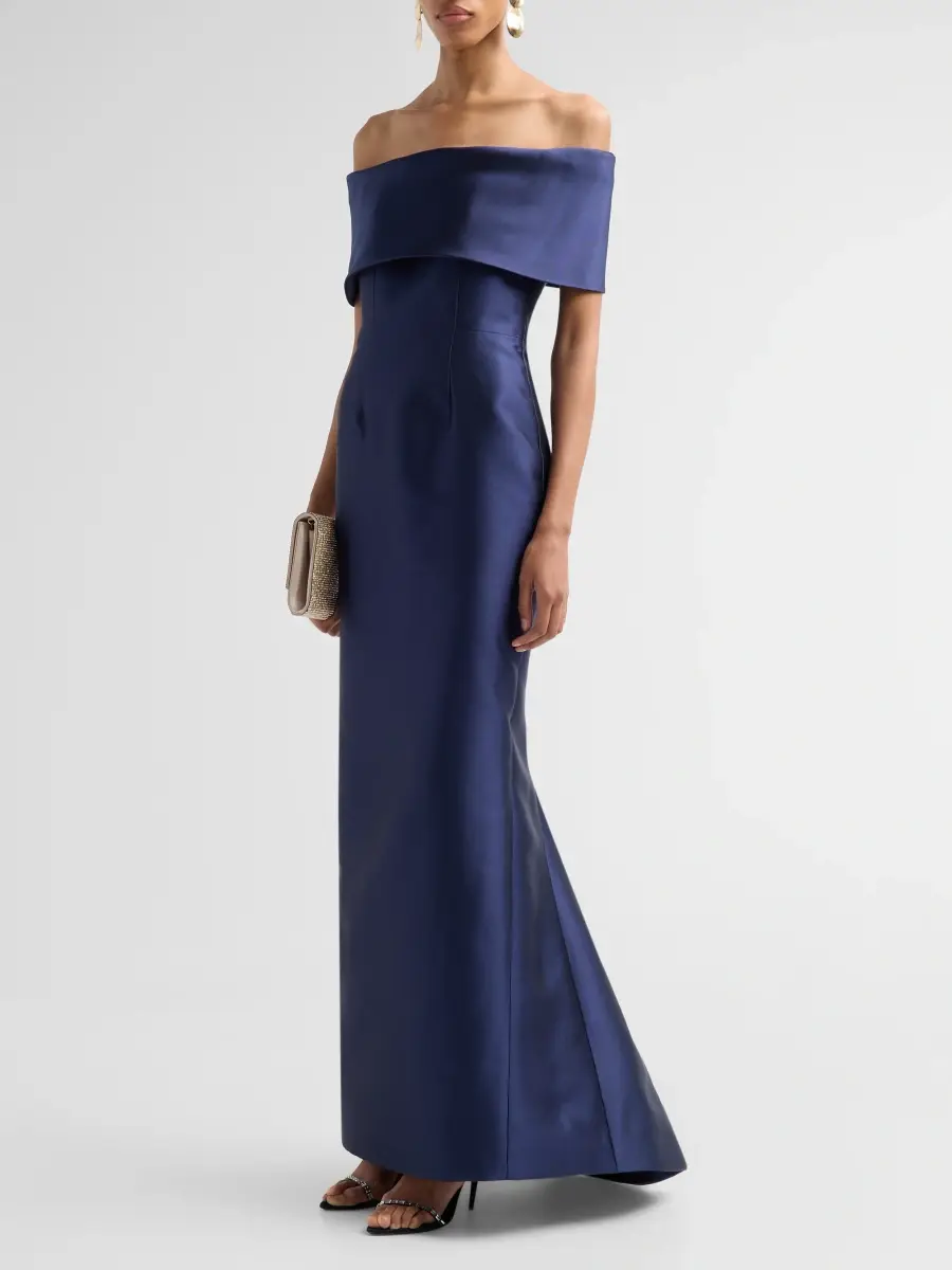 CATHERINE REGEHR Women's Silk-Wool Radzimir Off-The-Shoulder Gown | Thumbnail 4 CATHERINE REGEHR Women's Silk-Wool Radzimir Off-The-Shoulder Gown | Thumbnail 4