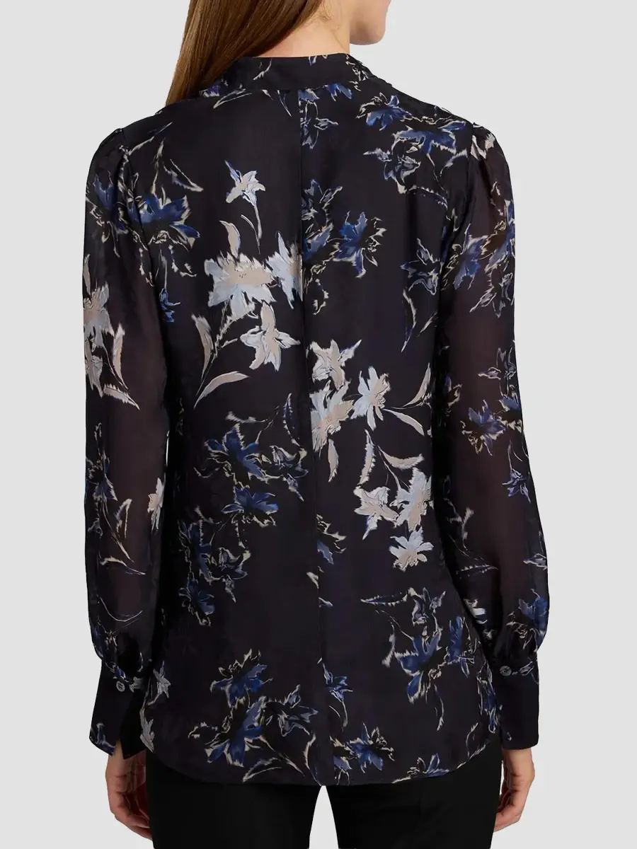 Santorelli Women's Francis Printed Tie-Neck Blouse | Thumbnail 3 Santorelli Women's Francis Printed Tie-Neck Blouse | Thumbnail 3
