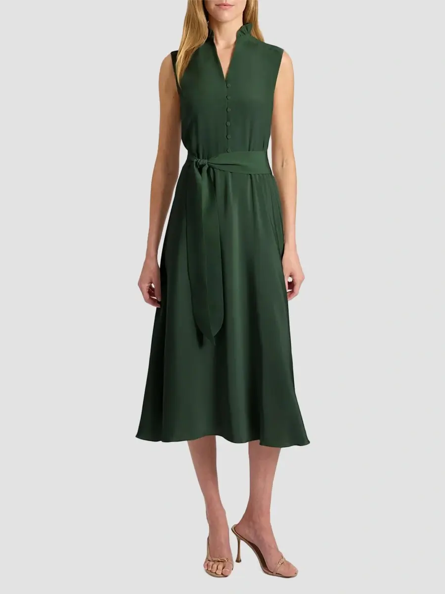 Santorelli Women's Nirva Belted Silk Midi Dress | Thumbnail 4 Santorelli Women's Nirva Belted Silk Midi Dress | Thumbnail 4