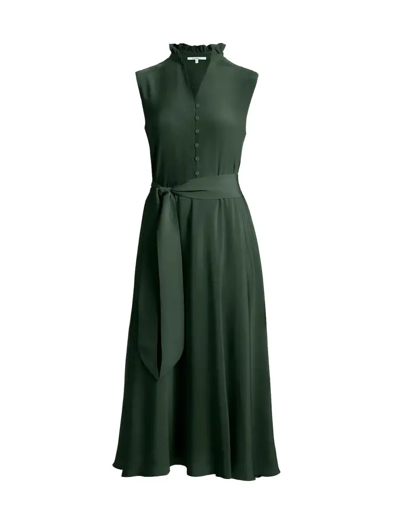 Santorelli Women's Nirva Belted Silk Midi Dress