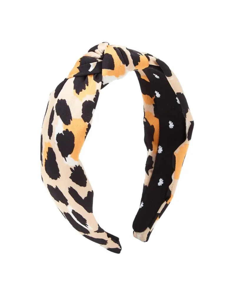 Lele Sadoughi Women's Silk Knotted Leopard Print Headband