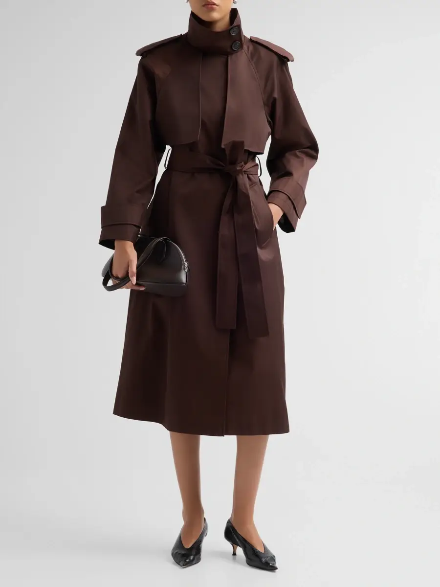 Mercer Collective Women's Stand Collar Belted Trench Coat | Thumbnail 2 Mercer Collective Women's Stand Collar Belted Trench Coat | Thumbnail 2