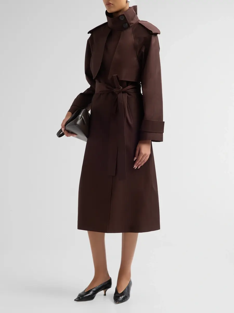 Mercer Collective Women's Stand Collar Belted Trench Coat | Thumbnail 4 Mercer Collective Women's Stand Collar Belted Trench Coat | Thumbnail 4