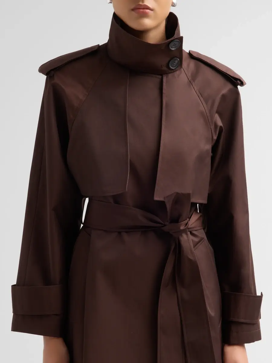 Mercer Collective Women's Stand Collar Belted Trench Coat | Thumbnail 5 Mercer Collective Women's Stand Collar Belted Trench Coat | Thumbnail 5