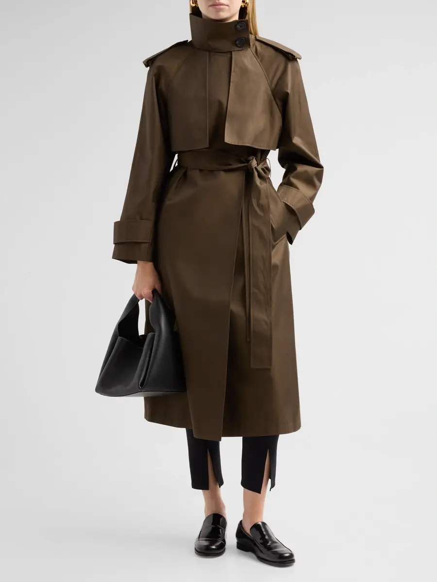 Mercer Collective Women's Stand Collar Belted Trench Coat | Thumbnail 2 Mercer Collective Women's Stand Collar Belted Trench Coat | Thumbnail 2