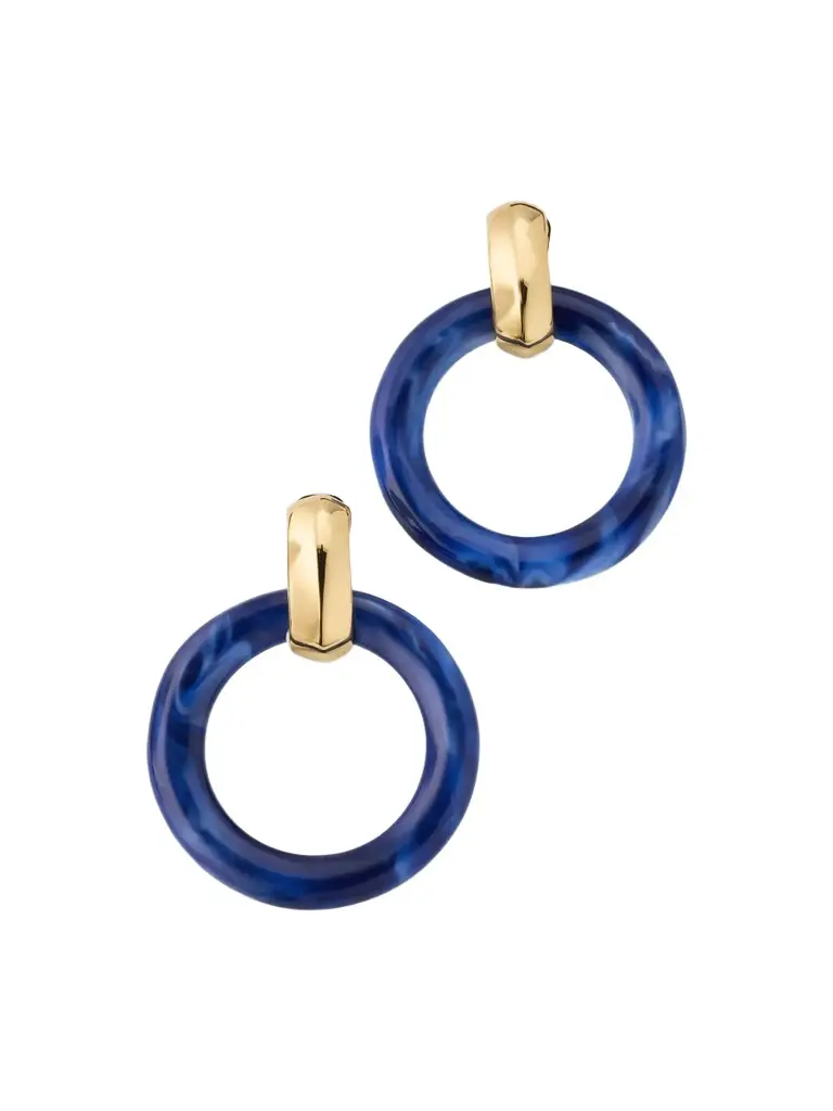 Women's 18K-Gold-Plated & Lapis Clip-On Earrings