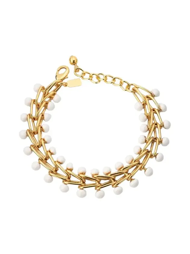 Women's 18K-Gold-Plated & Enamel Chain Bracelet Women's 18K-Gold-Plated & Enamel Chain Bracelet