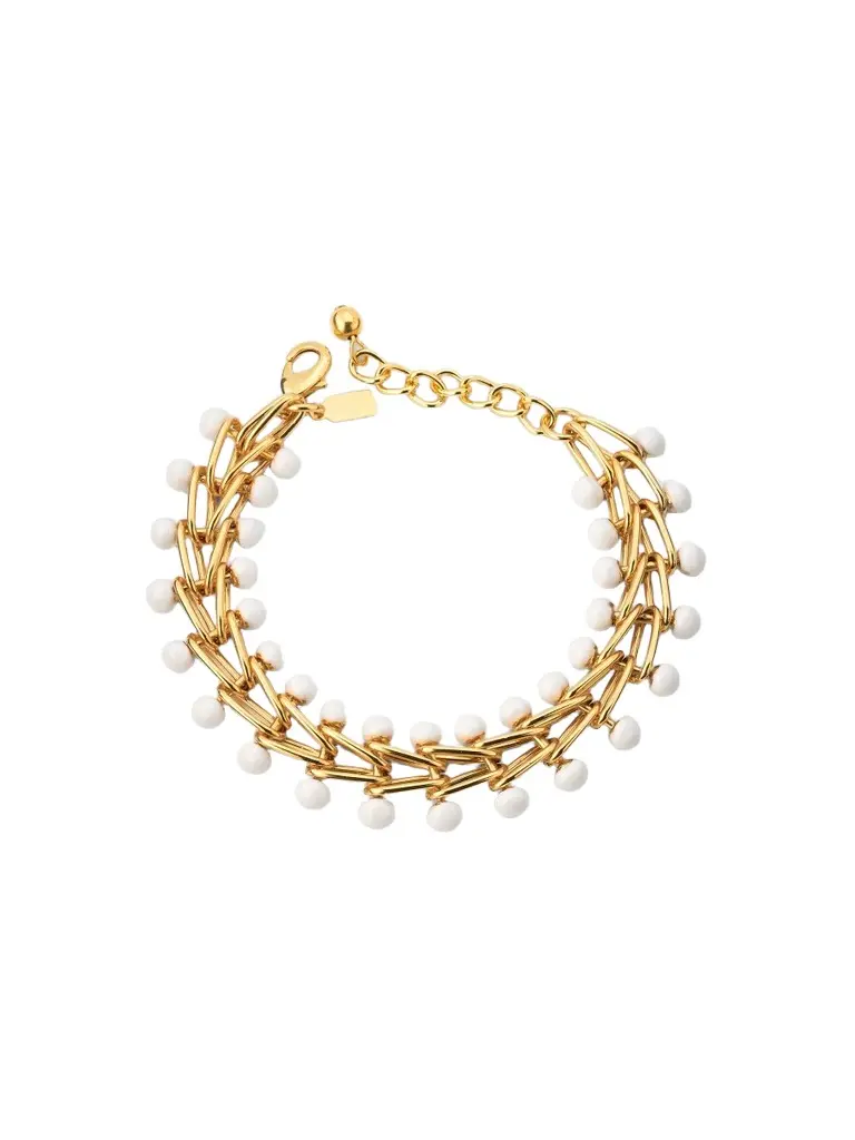 Women's 18K-Gold-Plated & Enamel Chain Bracelet