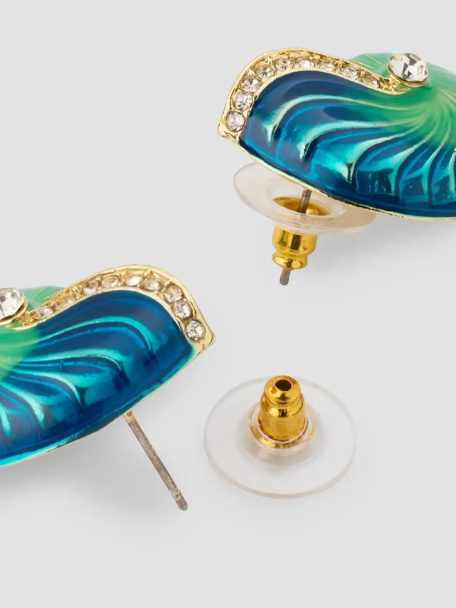 KENNETH JAY LANE Women's 18K-Gold-Plated, Enamel & Rhinestone Shell Stud Earrings | Thumbnail 3 KENNETH JAY LANE Women's 18K-Gold-Plated, Enamel & Rhinestone Shell Stud Earrings | Thumbnail 3