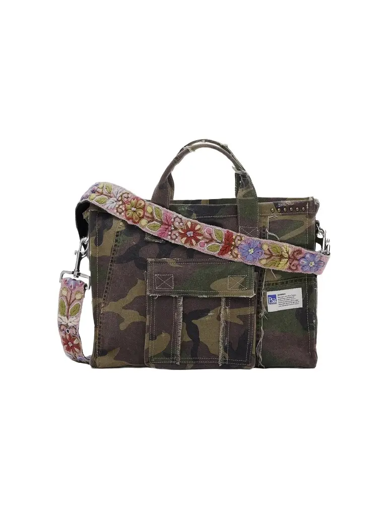 Nahmias Men's Cargo Camo & Floral Strap Cotton Tote