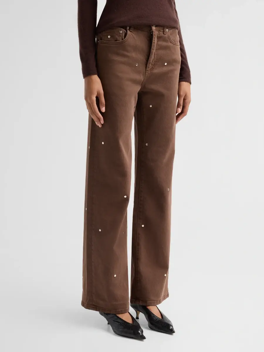 Le Jean Women's Studded Straight-Leg Jeans | Thumbnail 4 Le Jean Women's Studded Straight-Leg Jeans | Thumbnail 4