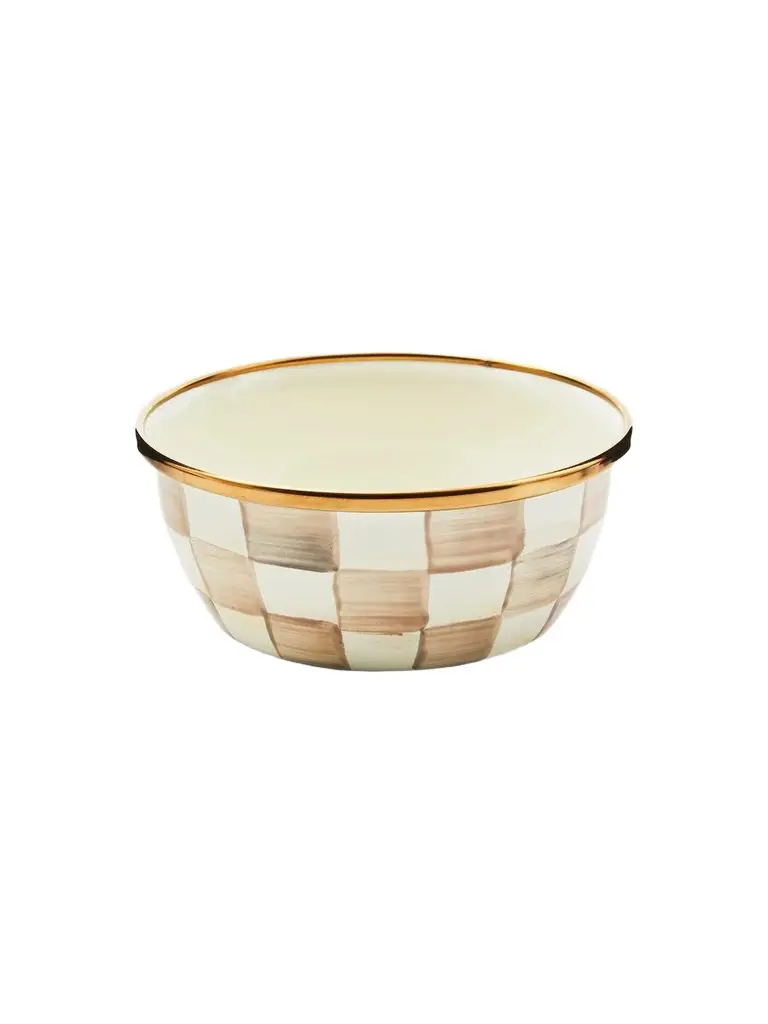 MacKenzie-Childs Mocha Check Pinch Bowl