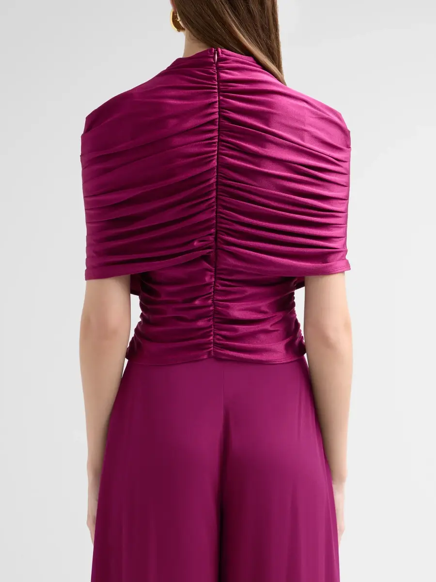 Lapointe Women's Pleated Foldover Blouse | Thumbnail 3 Lapointe Women's Pleated Foldover Blouse | Thumbnail 3
