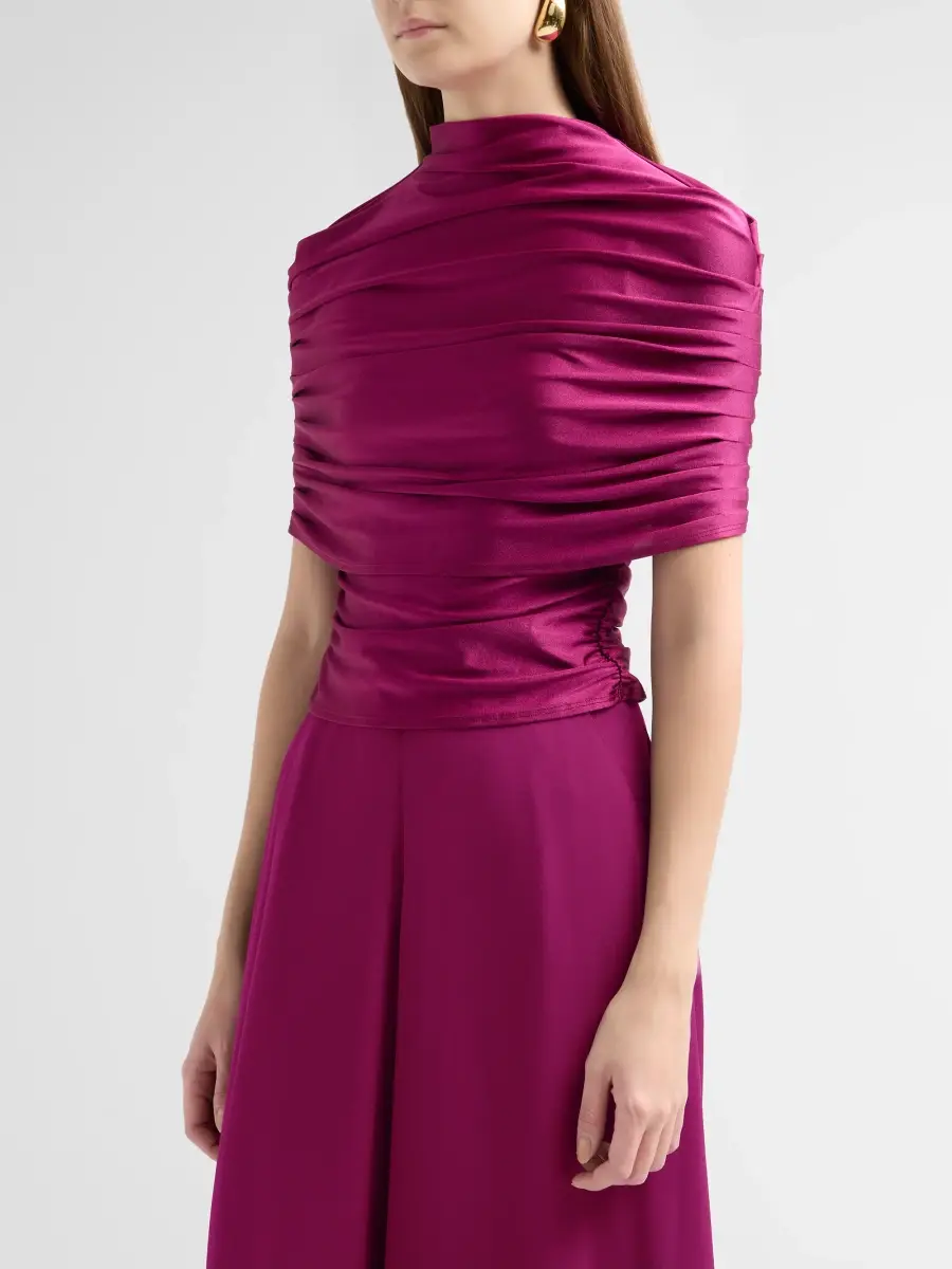 Lapointe Women's Pleated Foldover Blouse | Thumbnail 4 Lapointe Women's Pleated Foldover Blouse | Thumbnail 4
