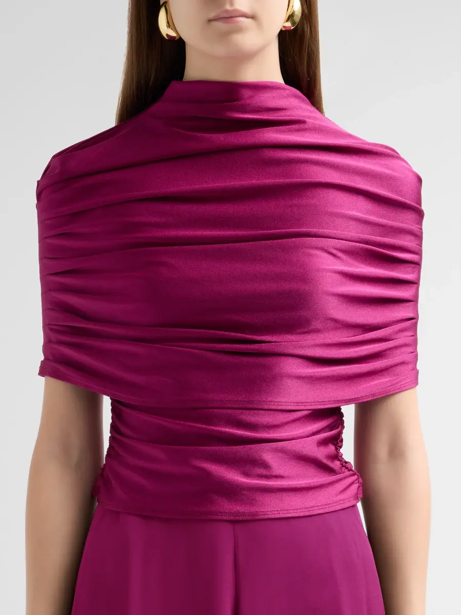 Lapointe Women's Pleated Foldover Blouse | Thumbnail 5 Lapointe Women's Pleated Foldover Blouse | Thumbnail 5