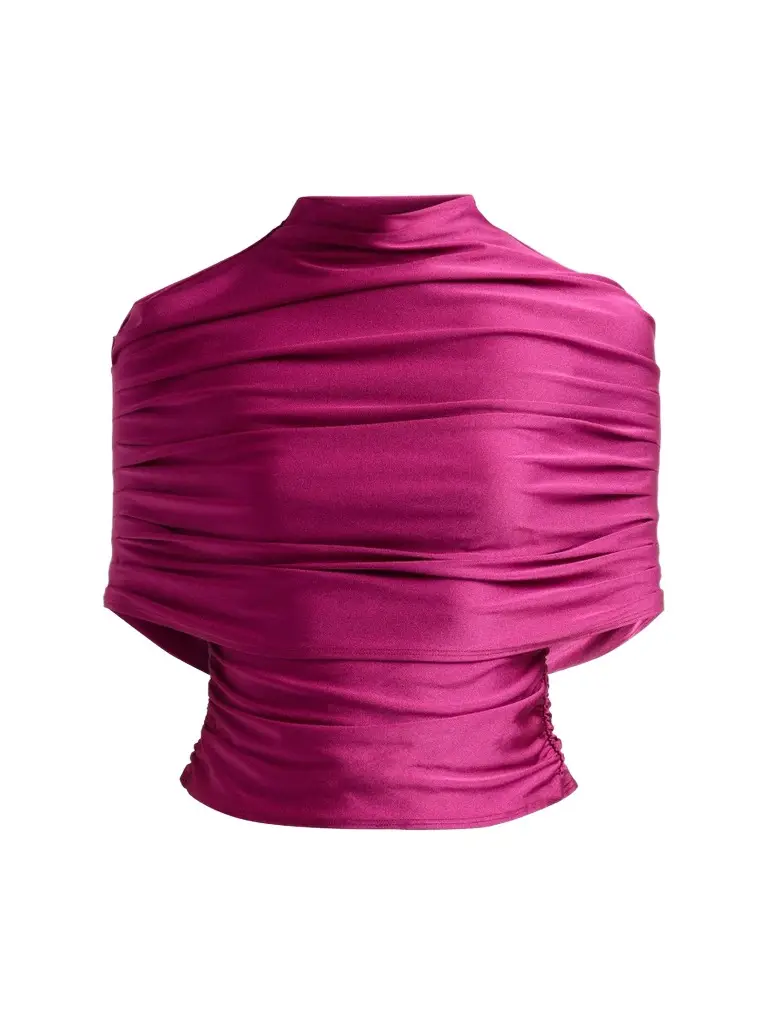 Lapointe Women's Pleated Foldover Blouse