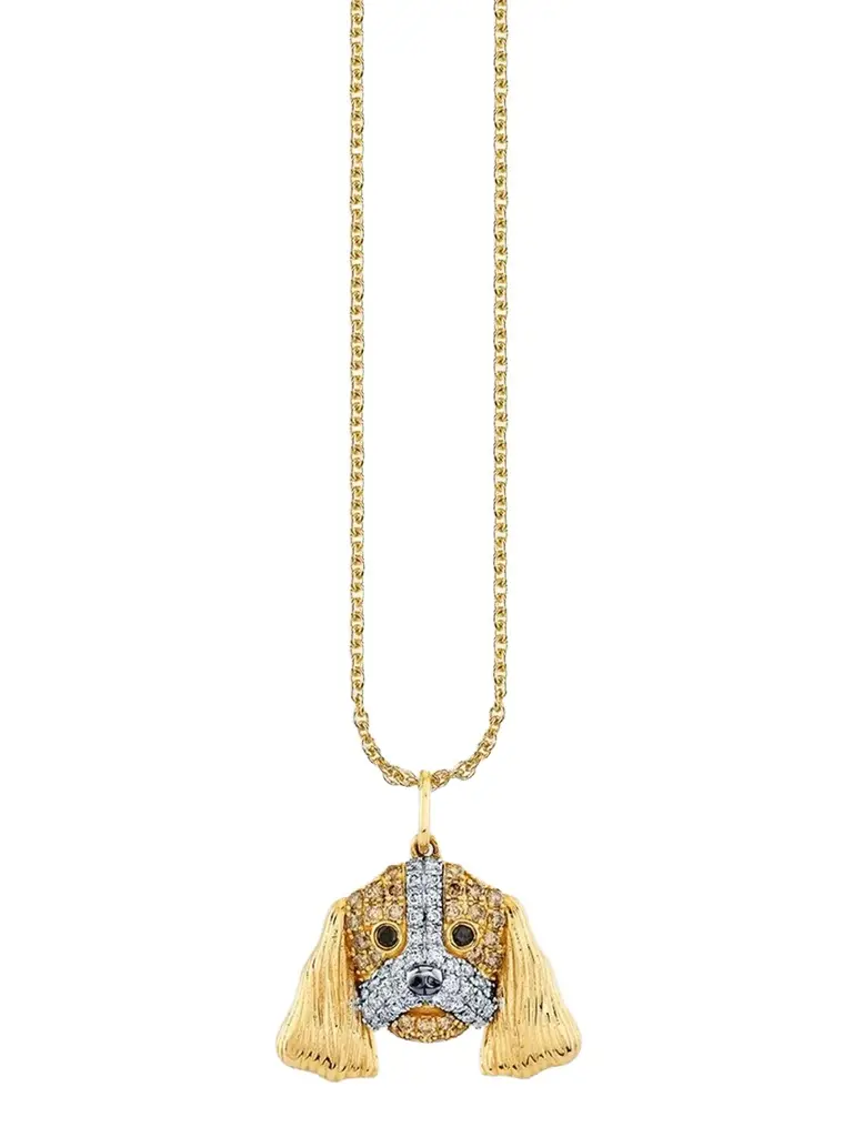 Sydney Evan Women's Confetti Disco 14K Yellow Gold & 0.29 TCW Diamond Cocker Spaniel Pendant Necklace