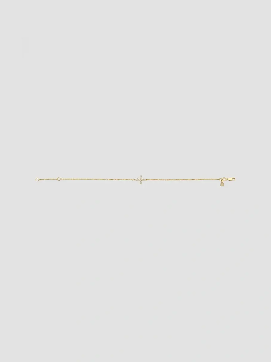 Sydney Evan Women's Tuxedo 14K Yellow Gold & 0.08 TCW Diamond Cross Charm Bracelet | Thumbnail 2 Sydney Evan Women's Tuxedo 14K Yellow Gold & 0.08 TCW Diamond Cross Charm Bracelet | Thumbnail 2