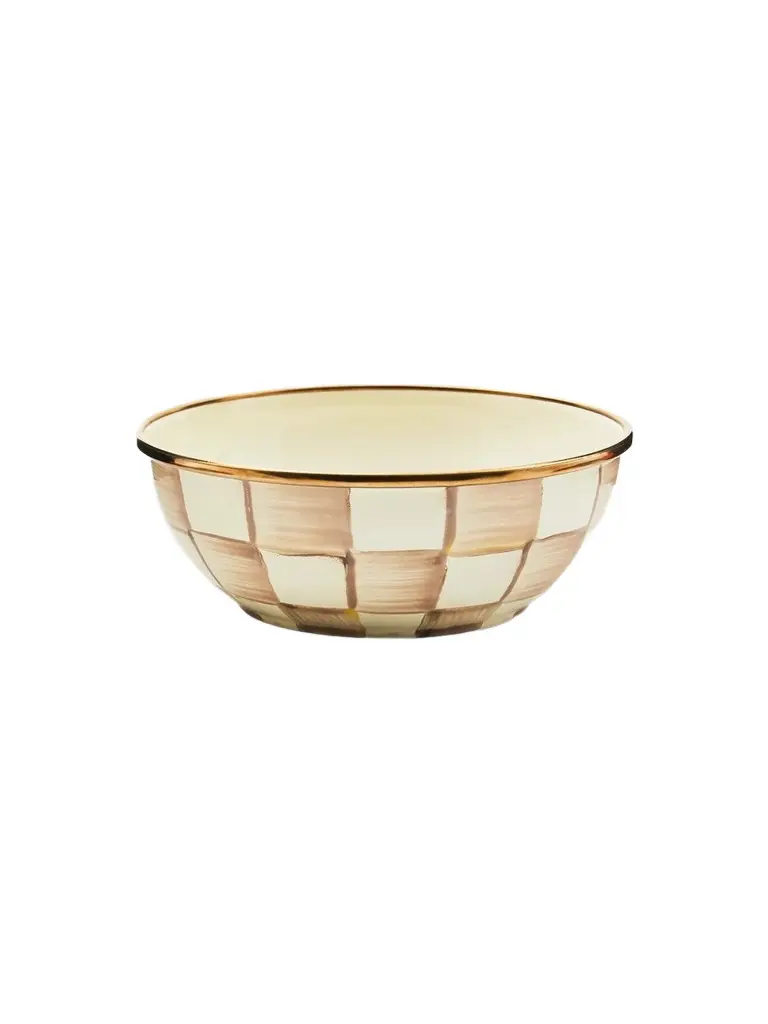 MacKenzie-Childs Mocha Check Everyday Bowl