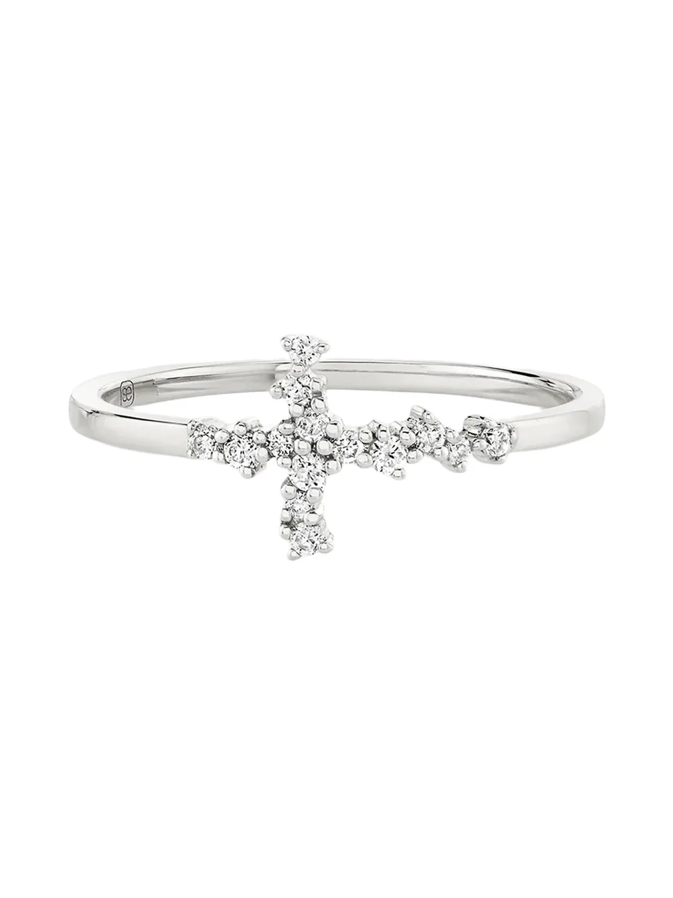 Sydney Evan Women's Tuxedo 14K Gold & 0.12 TCW Diamond Cross Ring