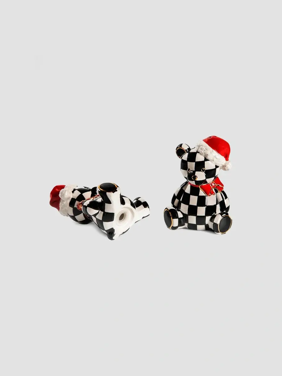 MacKenzie-Childs Courtly Santa Bear Salt & Pepper Shakers | Thumbnail 2 MacKenzie-Childs Courtly Santa Bear Salt & Pepper Shakers | Thumbnail 2