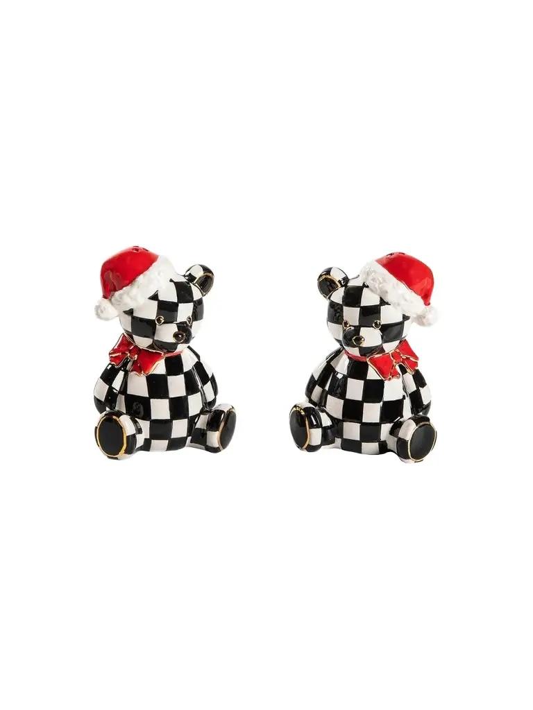 MacKenzie-Childs Courtly Santa Bear Salt & Pepper Shakers