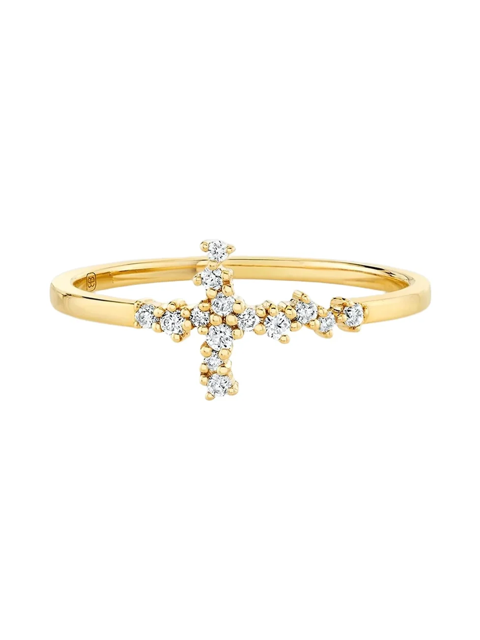Sydney Evan Women's Tuxedo 14K Gold & 0.12 TCW Diamond Cross Ring