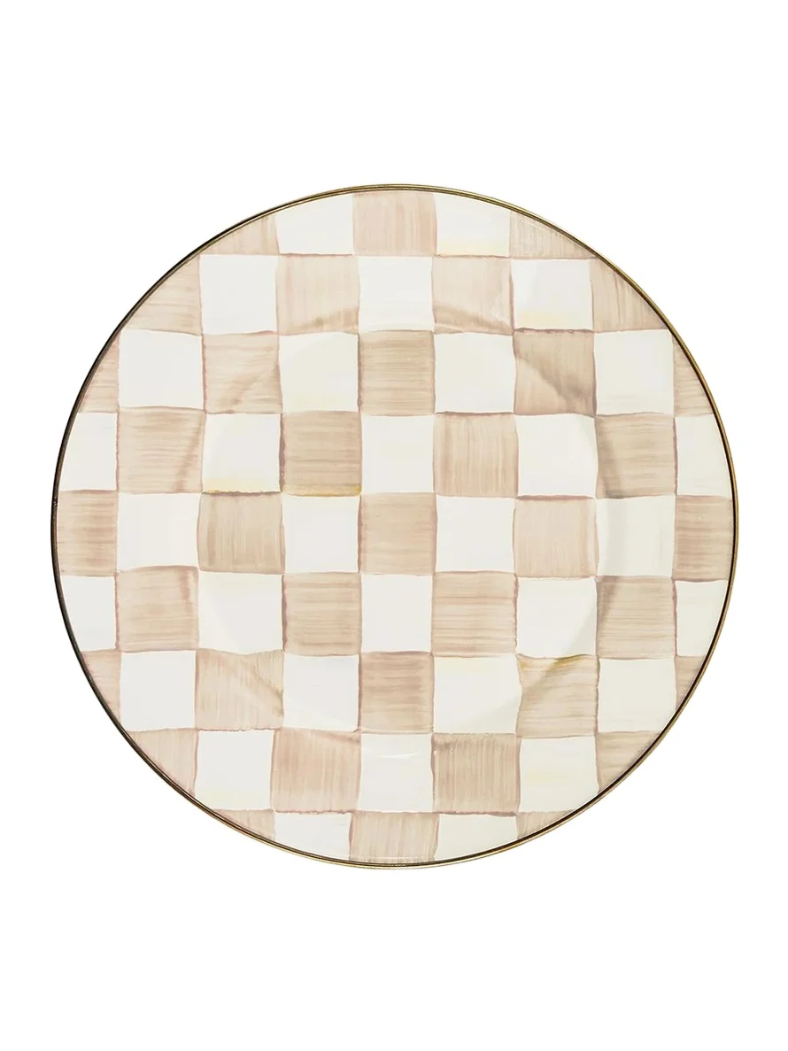 MacKenzie-Childs Mocha Check Dinner Plate