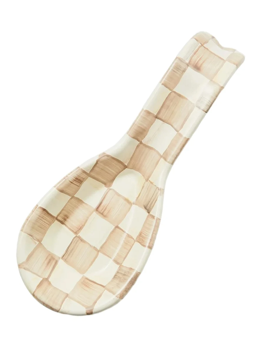 MacKenzie-Childs Mocha Check Spoon Rest