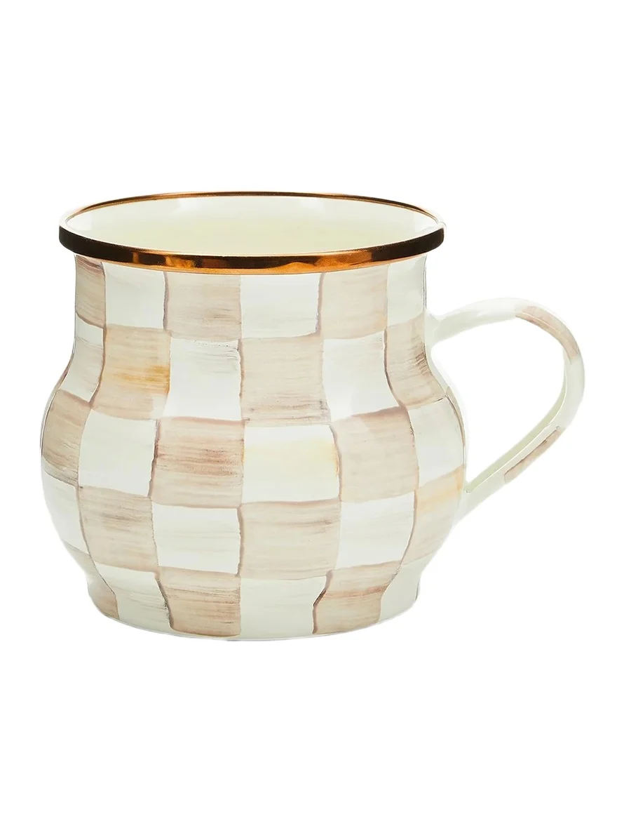 MacKenzie-Childs Mocha Check Mug