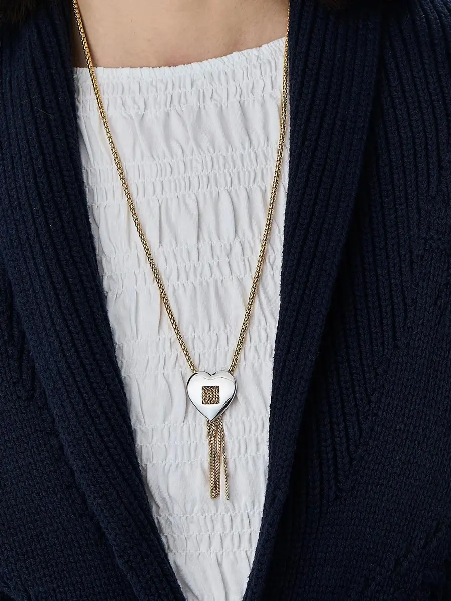 Lele Sadoughi Women's Desert Metal Sweetheart Two-Tone Fringe Pendant Necklace | Thumbnail 2 Lele Sadoughi Women's Desert Metal Sweetheart Two-Tone Fringe Pendant Necklace | Thumbnail 2