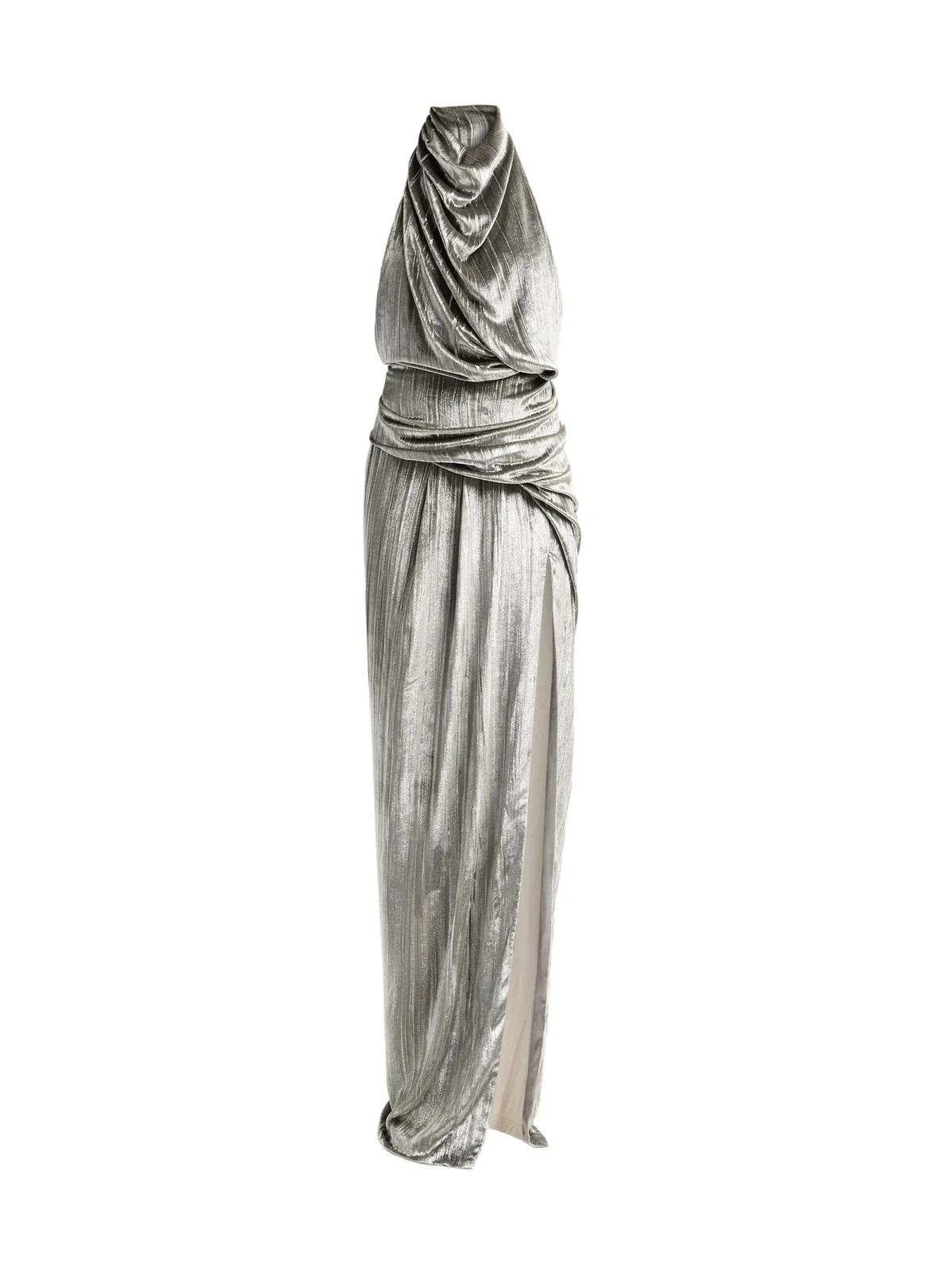 Atelier Prabal Gurung Women's Draped Crushed Velvet Halter Gown