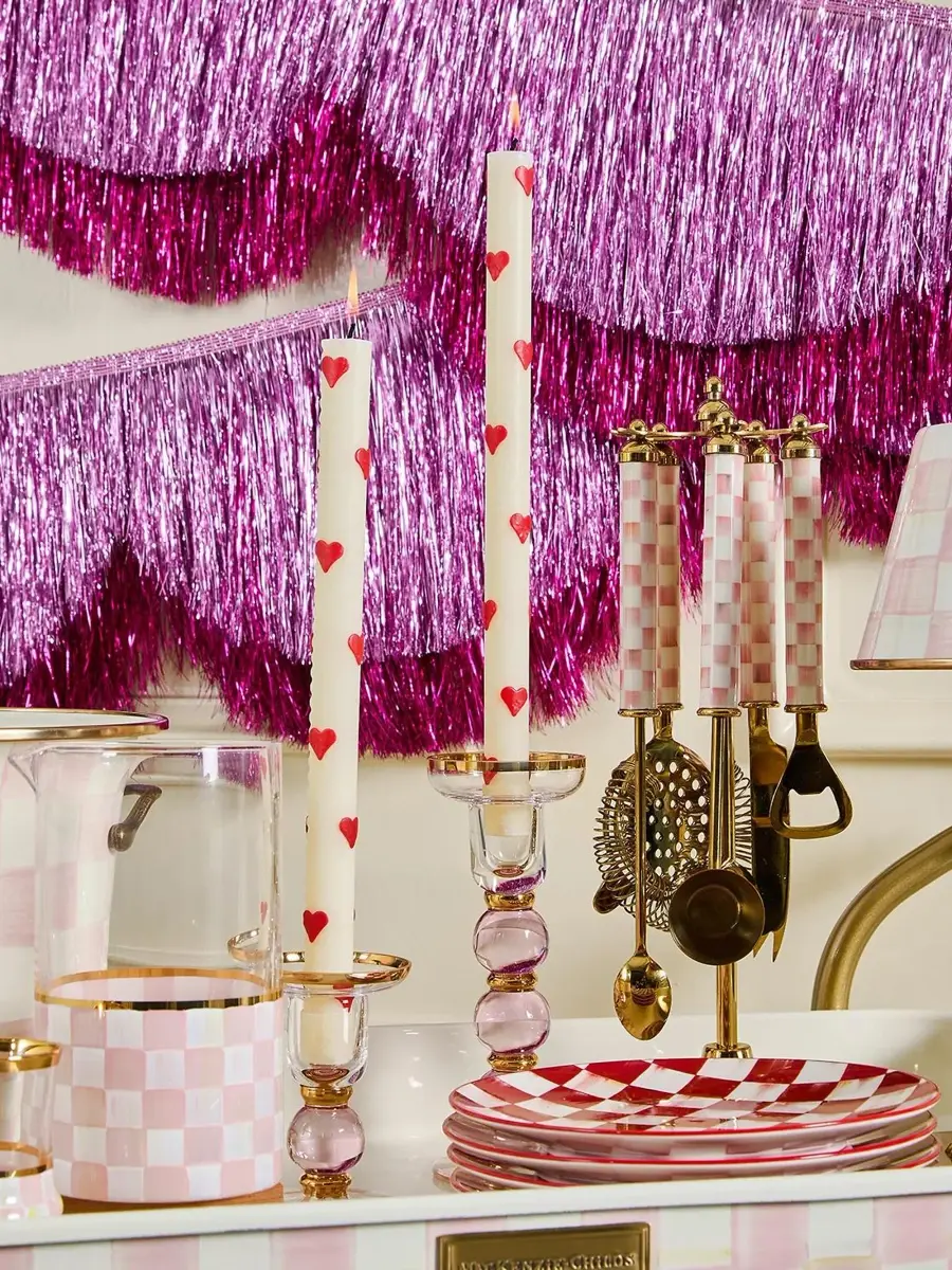MacKenzie-Childs Rosy Check Glass Candleholder | Thumbnail 3 MacKenzie-Childs Rosy Check Glass Candleholder | Thumbnail 3