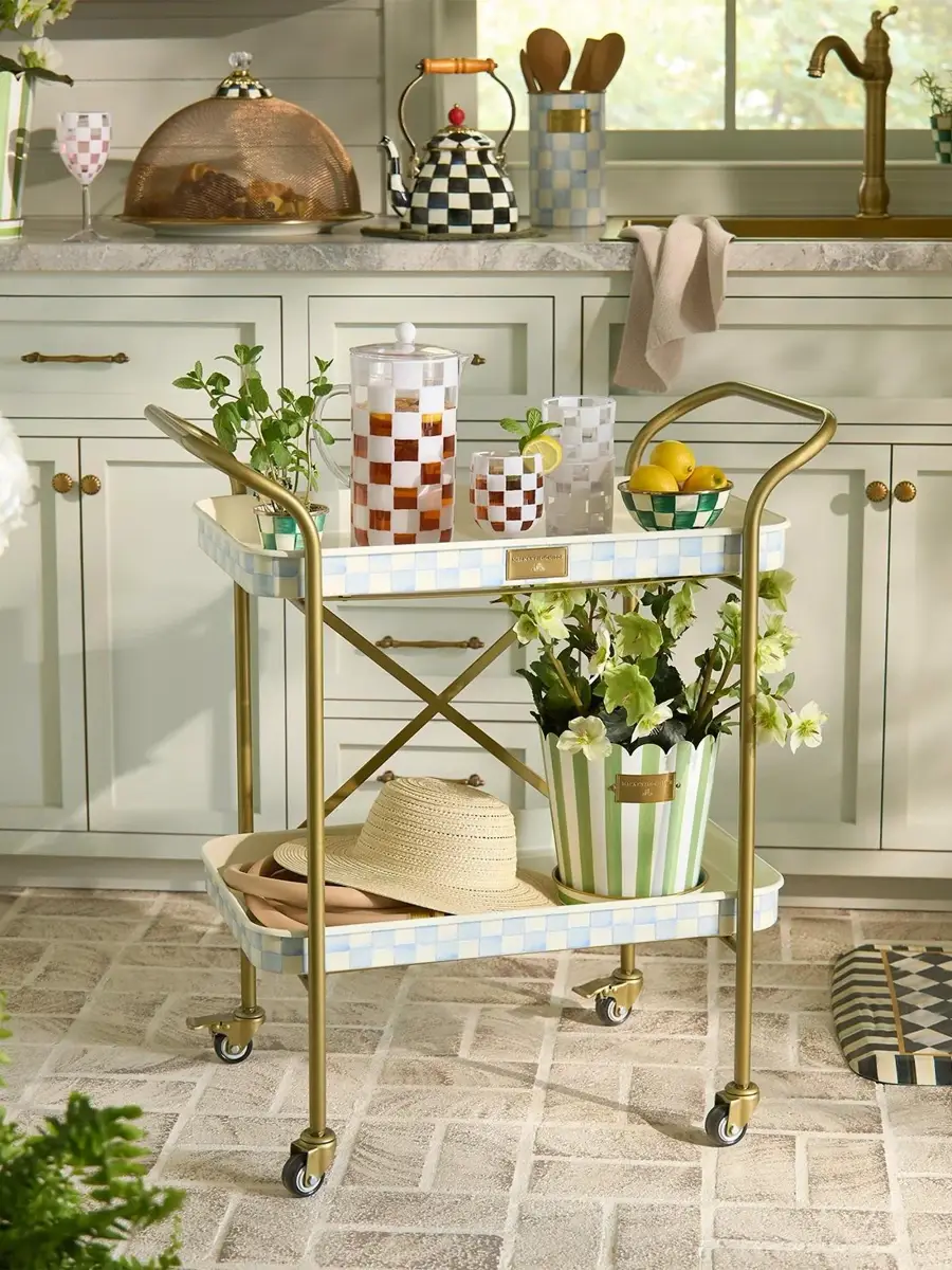 MacKenzie-Childs Sky Check Hand-Painted Enamel Utensil Holder | Thumbnail 3 MacKenzie-Childs Sky Check Hand-Painted Enamel Utensil Holder | Thumbnail 3