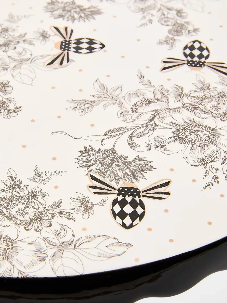 MacKenzie-Childs Bee Toile Large Ceramic Cake Stand | Thumbnail 3 MacKenzie-Childs Bee Toile Large Ceramic Cake Stand | Thumbnail 3