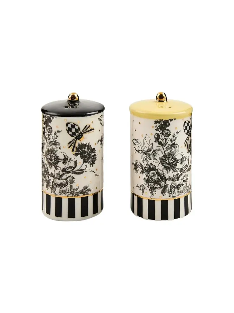 MacKenzie-Childs Bee Toile 2-Piece Ceramic Canister Set